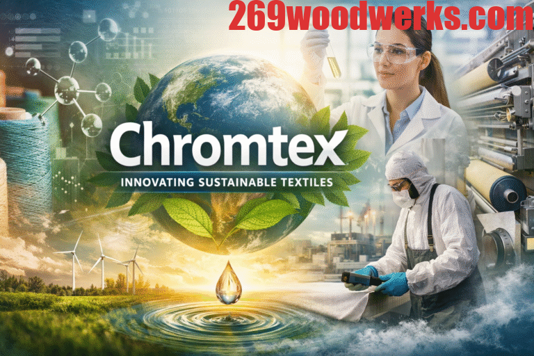 High-tech textile laboratory showcasing Chromtex sustainable fabric solutions with eco-friendly processes